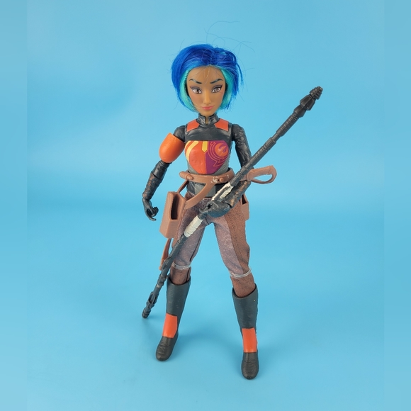 LFL Hasbro Star Wars Girl Doll 11" Swivel Waist Blue Hair VG - Picture 2 of 10